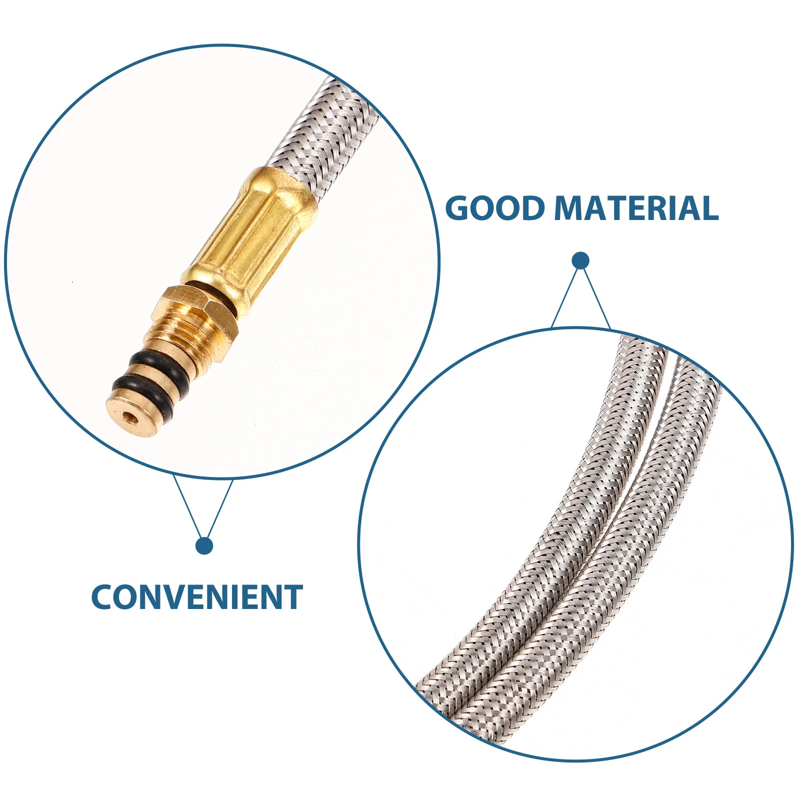 

Camping Gas Cylinder Hose Extension Tube Wear Resistant Rubber Stainless Steel Flexible Connection for Outdoor Gas Canister Use