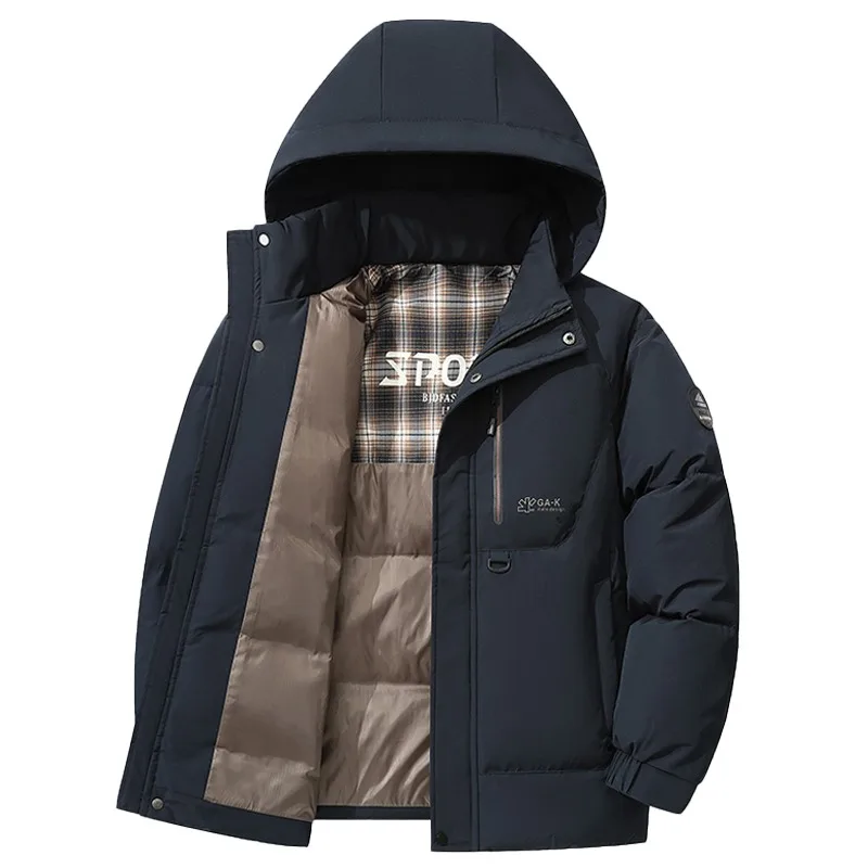 

Men's Jacket Mens Parka Winter New Hooded Hood Jacket Warm Jackets Men Business Leisure Coat Baseball Coats Thick Warm Jackets