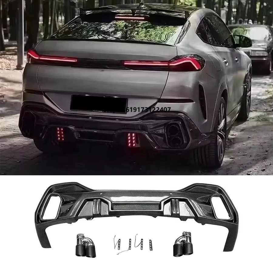 

LD Style X6 G06 M Sport Carbon Fiber Rear Bumper Diffuser Lip for X6 G06 2019+ Rear Diffuser Car Body Kits