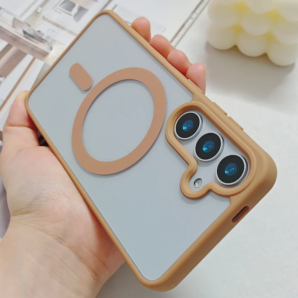 Mattierte Magnetische Handyhülle für Samsung Galaxy S26 Ultra S25 Edge S24 S23 FE S22 Plus für Magsafe A57 A37 A17 A07 A56 A36 Cover