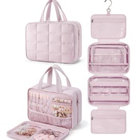1pc Travel Toiletry Bag with Jewelry Storage Bag Hanging Toiletry Bag Fluffy Makeup Bag Storage Bag Travel Bag Storage Dacron