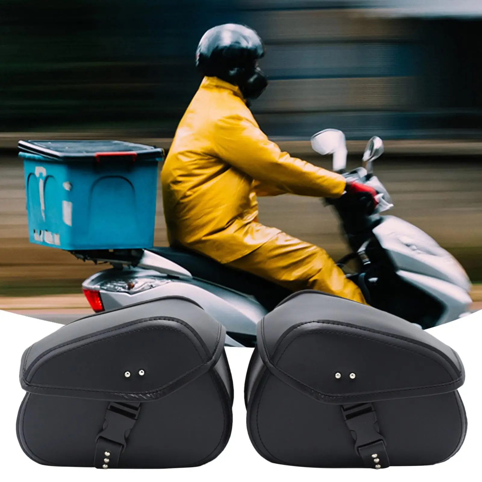 

Motorcycle Saddlebag Leather Side Tool Pouch Luggage Storage Bags Universal For Honda Yamaha Suzuki Harley