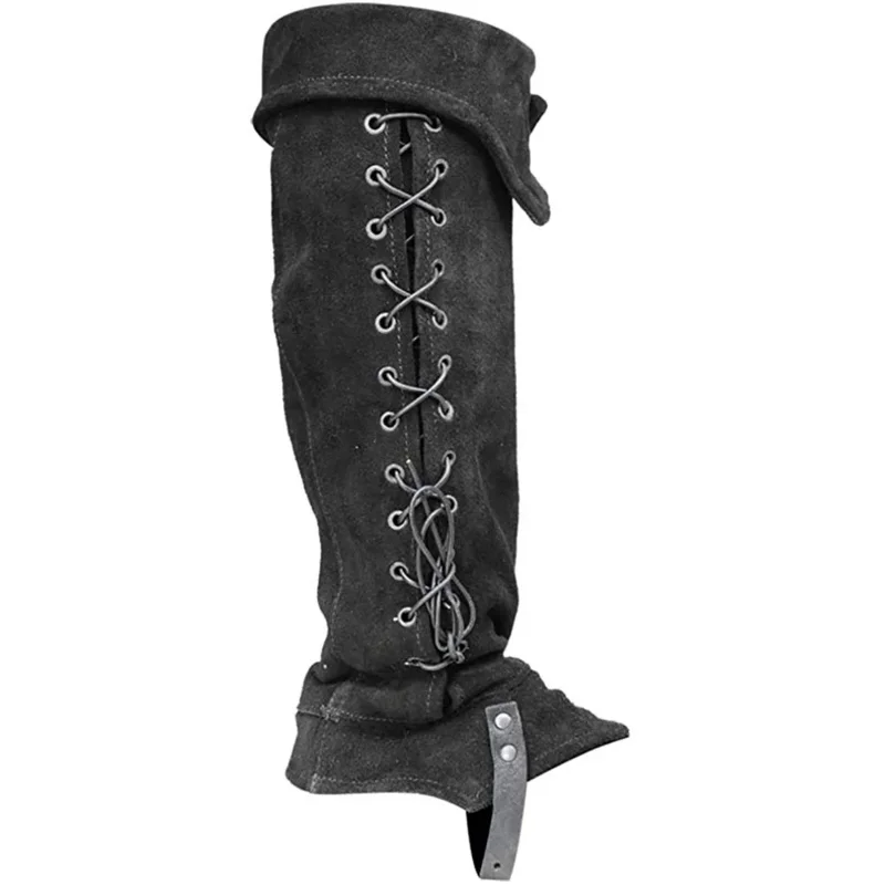 Armure de jambe punk gothique médiévale pour hommes et femmes, Viking Kokor Knight, étui à bottes bandage, couvre-chaussures cosplay, protège-pieds rétro