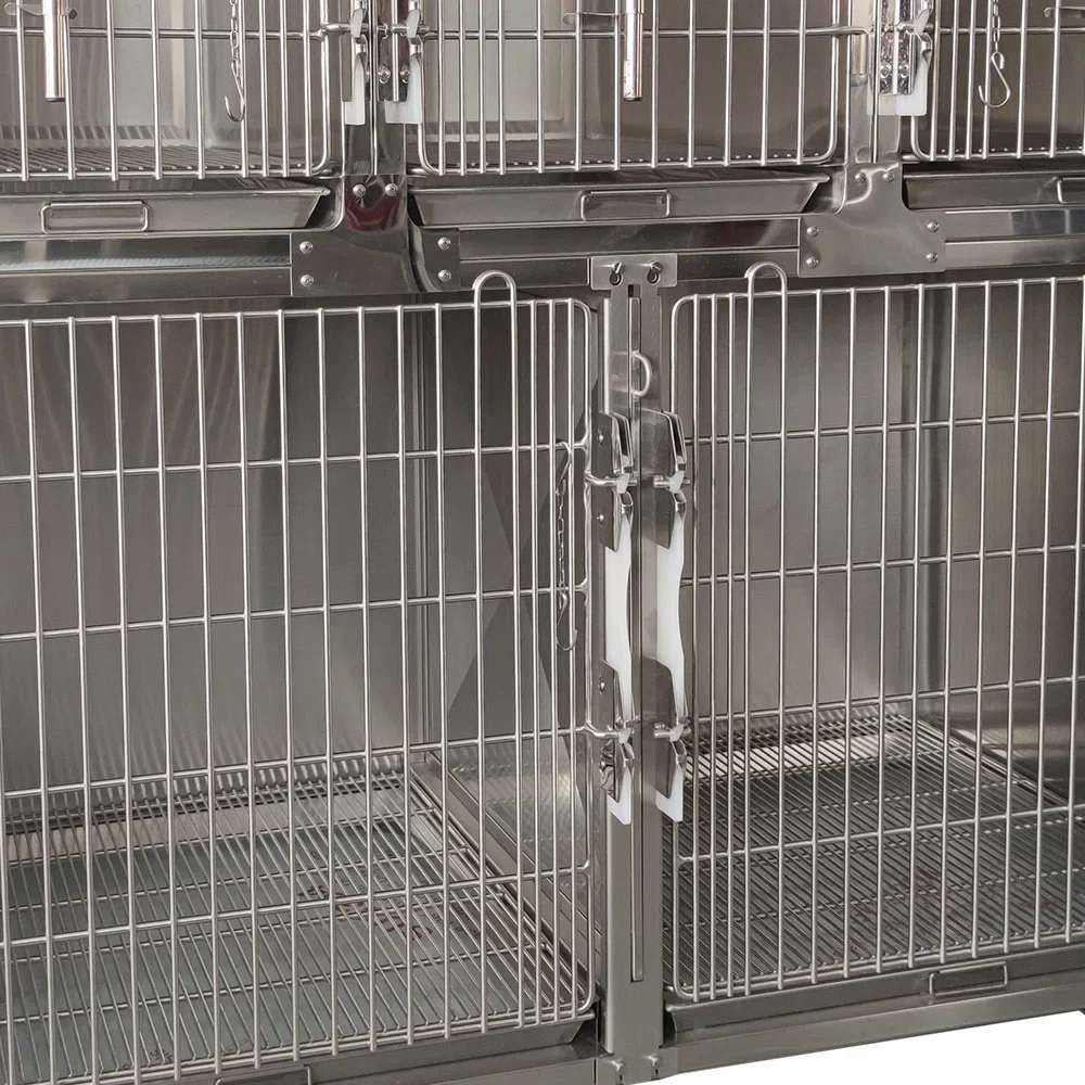 All 304 stainless steel dog cage, rounded steel wire animal cage