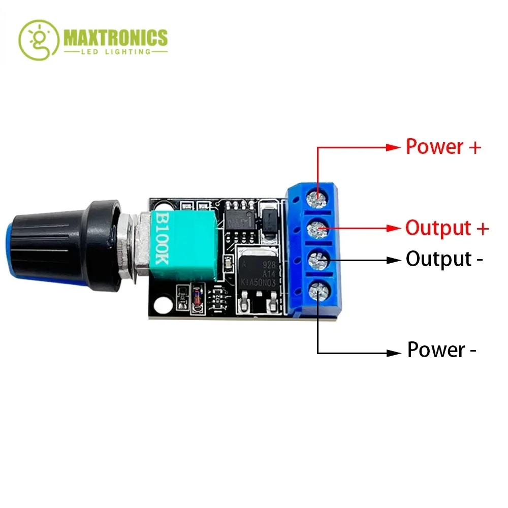 Mini 5-12V DC Motor Speed Controller Module 5A/10A 90W PWM DC4.5V-35V Adjustable Regulator Control Governor Switch for LED Lamps