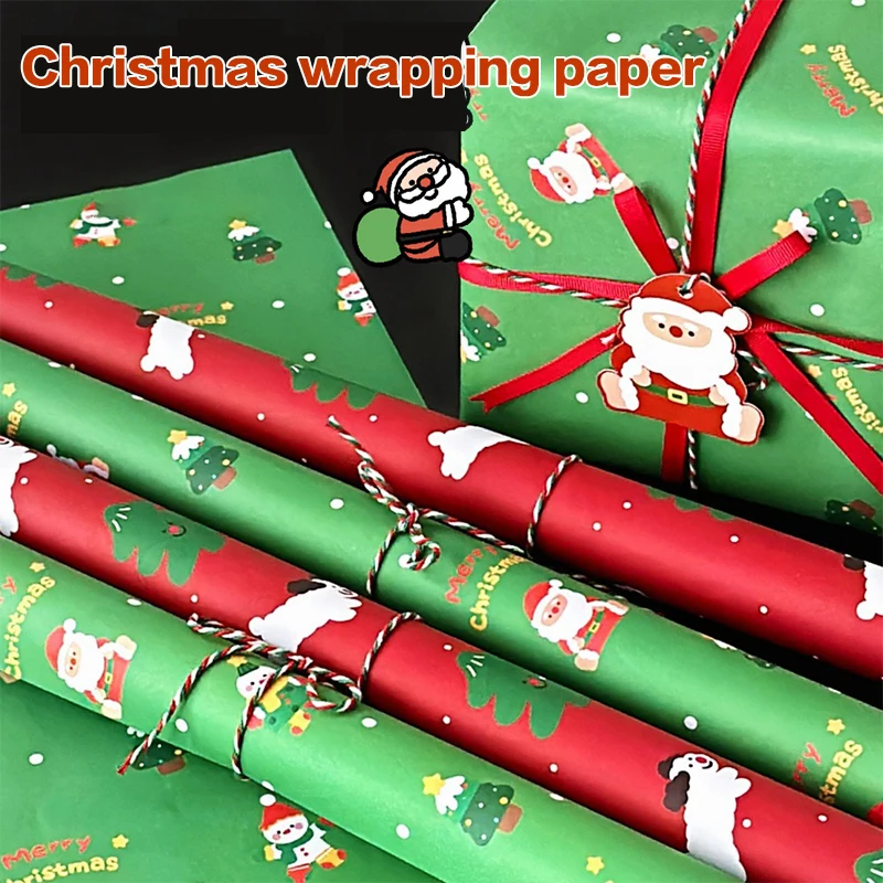 Christmas Gift Wrapping Paper Supplies Navidad Xmas Decorations Christmas Tree Santa Claus Gift Box Decoration Paperboard