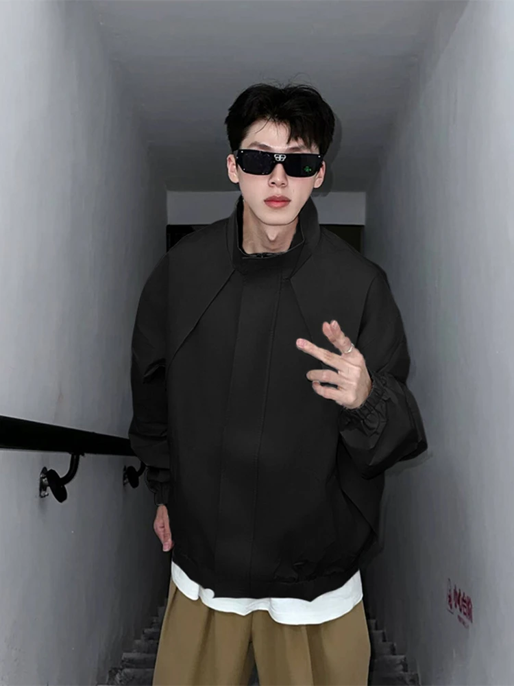 

American Deconstructed Men's Flight Jaet Stand Collar Outdoor Waterproof Windproof Autumn Season Polyester Fiber Long Sv...