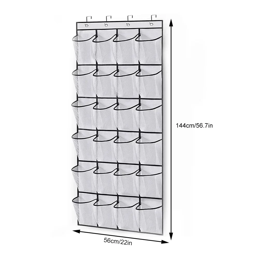 Closet Clear Rack Mesh 1x Box Hanging Wall-mounted Storage Sundries 24 Door Cloth Organiser Fabric Shoe Over Bag Grid Pocket The