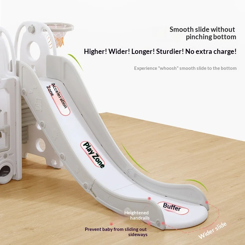 

Toddler Baby Kids Indoor Home Playset Plastic Slide Playground Climber Safety Handrails Compact Foldable Water Slides Slide