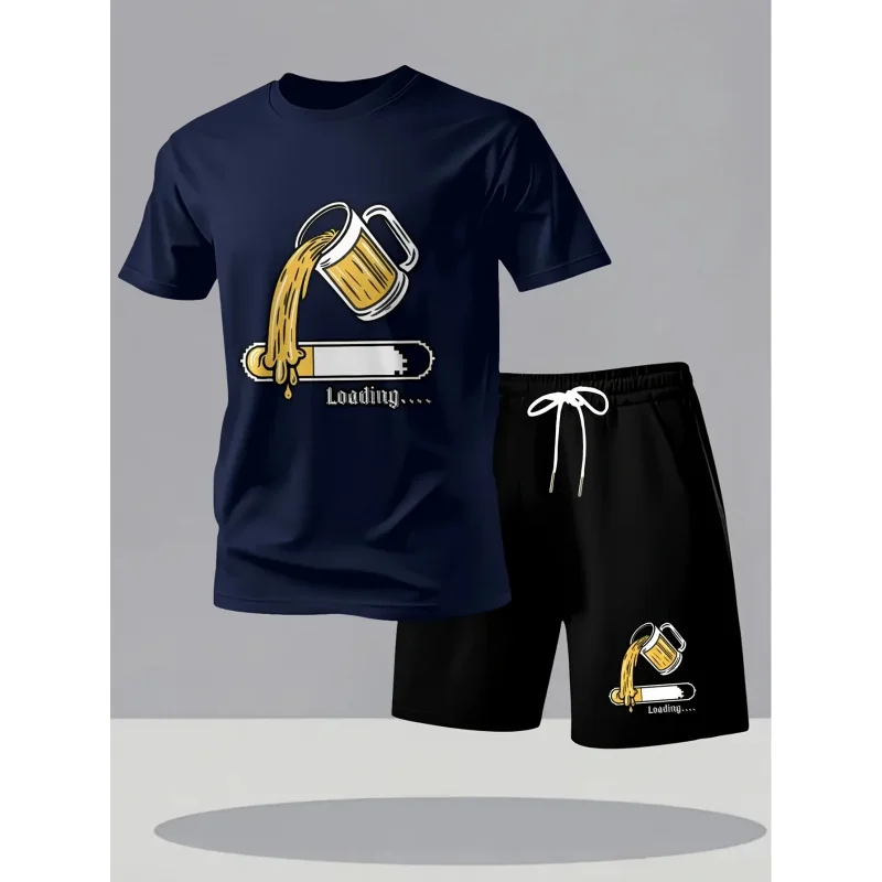 

2026Casual Men's Style：Soft and breathable printTShirt+Drawstring shorts，Essential clothing for daily leisure