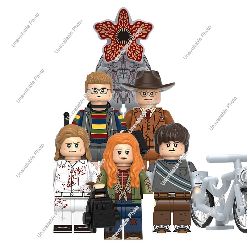 Bloques de Construcción de Personajes de la Serie de Terror TV: Dustin, Mike, Lucas, Eleven y Demogorgon, Figuras de Acción, Juguetes para Niños
