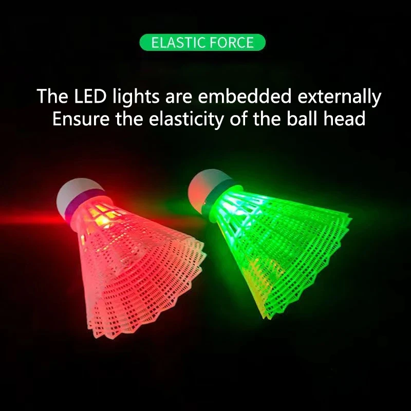 

5/10 шт. светодиодные светящиеся воланы для бадминтона — светящиеся мячи для ночных видов спорта, тренировок и темных игр