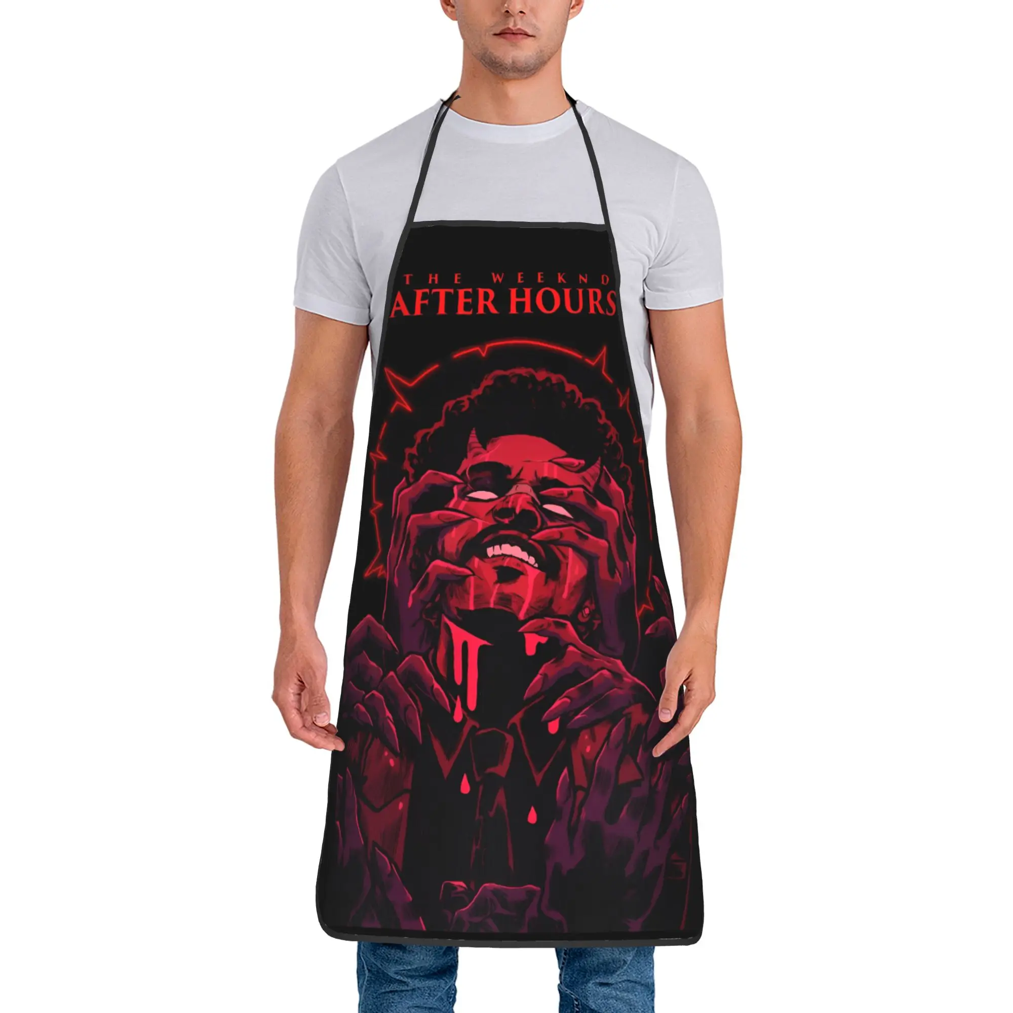 The Weeknd Singer  Music Album Tour Apron  Barbecue Barber Kitchen Accessories Cute Household Aprons without Pocket