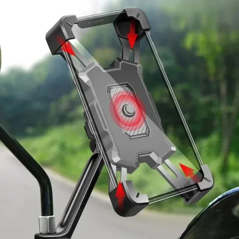New Motorcycle Bicycle Phone Holder Moto Rearview Mirror Handlebar Mount Compatible for Xiaomi IPhone Mobile Navigation Bracket view 6