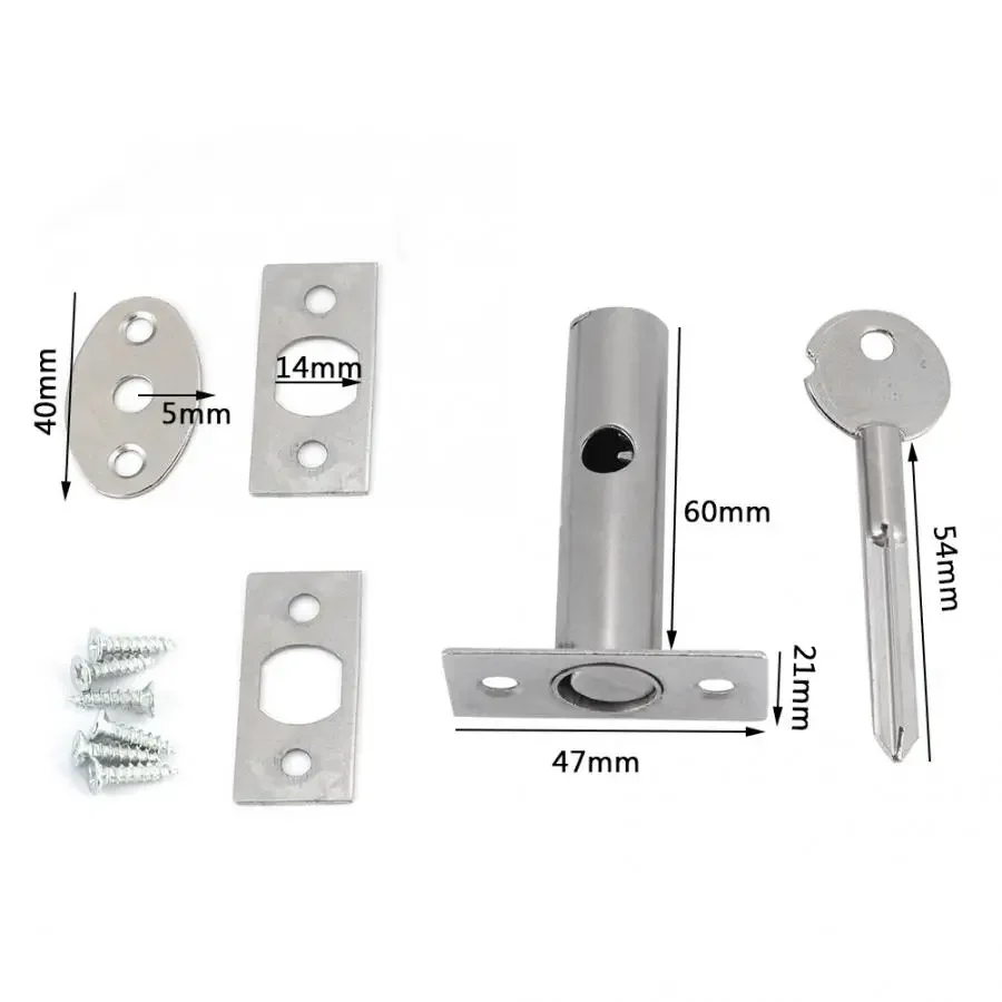 Iron Pipe Well Lock Hardware Pipe Tube Well Invisible Lock for Fireproof Door Escape Aisle Lock