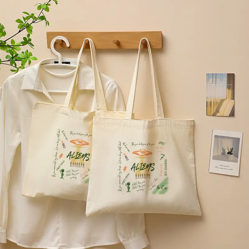 Aliens Album Arirang 2.0 World Tour 2026 Canvas Tote Bag Reusable Grocery Shopping Bags Women Kpop Fan Gift Shoulder Bag