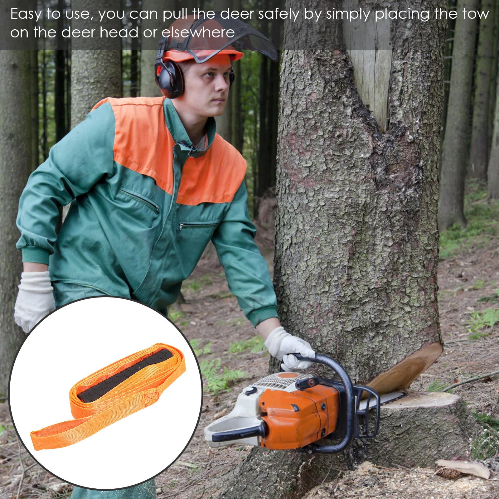

Deer Heavy Duty Hunting Gear Lightweight Nylon Strap Outdoor Accessory Foldable Design Strong Handle For Hauling Logs