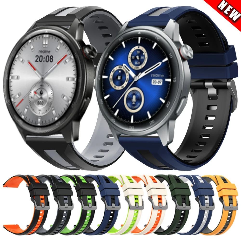 22mm Sports Silicone Strap For Realme Watch S2 3 2 S Pro Wrist Band Accessories For COROS APEX 4 42mm Replace Soft Belt Bracelet