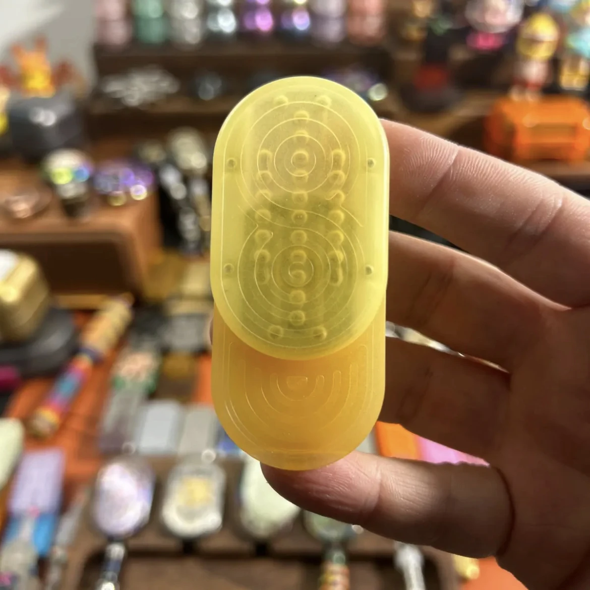 Edc brinquedos fidget brinquedos fidget spinner pei material olho dourado empurrar cartão brinquedos fidget anti estresse tdah brinquedos sensoriais ​