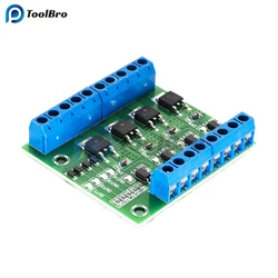 4 CH MOSFET PLC Amplifier Board PWM DC 3-20V to 3.7-27V 10A Driver Module Optocoupler Isolation for LED Strip Lights Motor