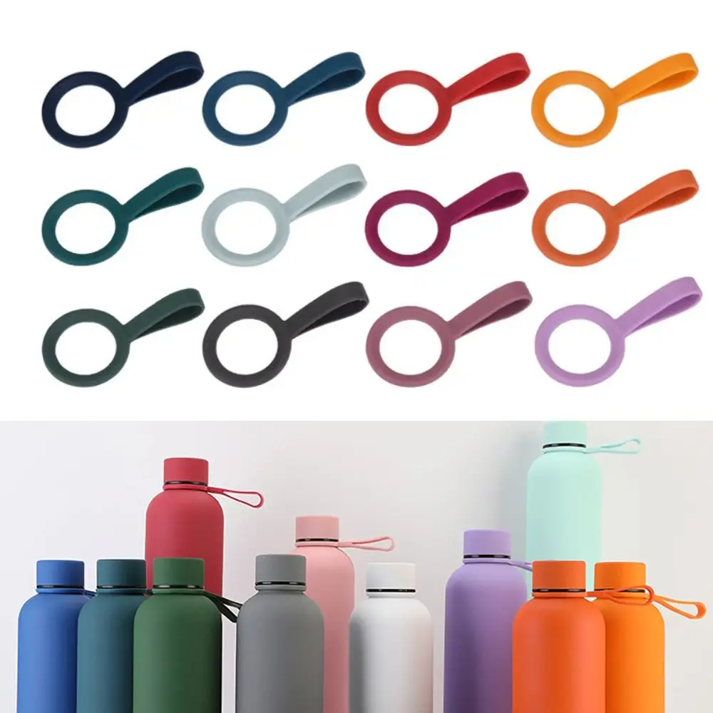 Kettle Hanging Buckle Silicone Sports Water Bottle Holder Handle Carrying Rope For Small Mouth Vacuum Cup Outdoor Camping Tool