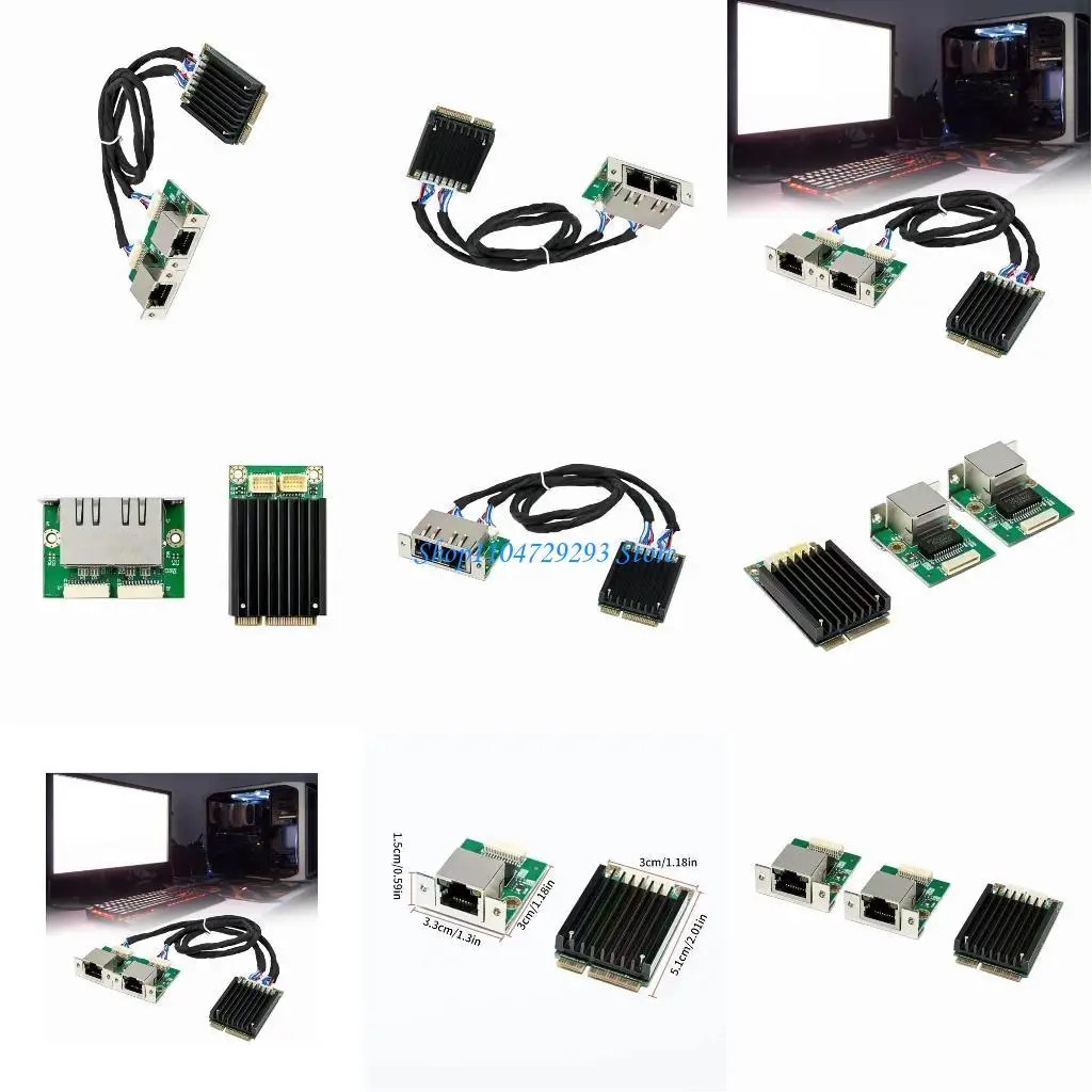

Y2GD Mini PCIe to 2-Port Gigabit Corded Networking Card WGI210AT mpcie RJ45 1000Mbps