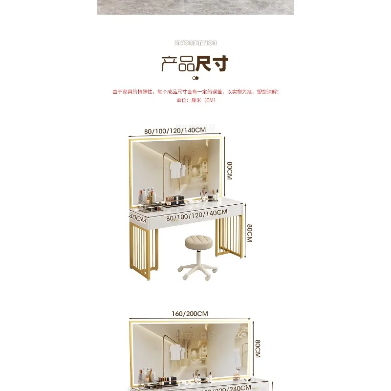 โต๊ะเครื่องแป้ง สำหรับสตูดิโอถ่ายภาพ ร้านชุดแต่งงานพร้อมไฟ ร้านเสริมสวย ร้านแต่งหน้าสำหรับโรงเรียน