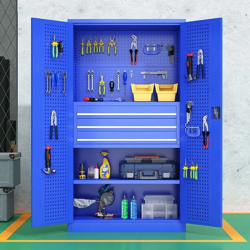 أداة ثقيلة من الفولاذ المقاوم للصدأ قائمة بذاتها صندوق أدوات معدني قابل للصدر/خزانة حديقة ورشة عمل مستودع محمول #6