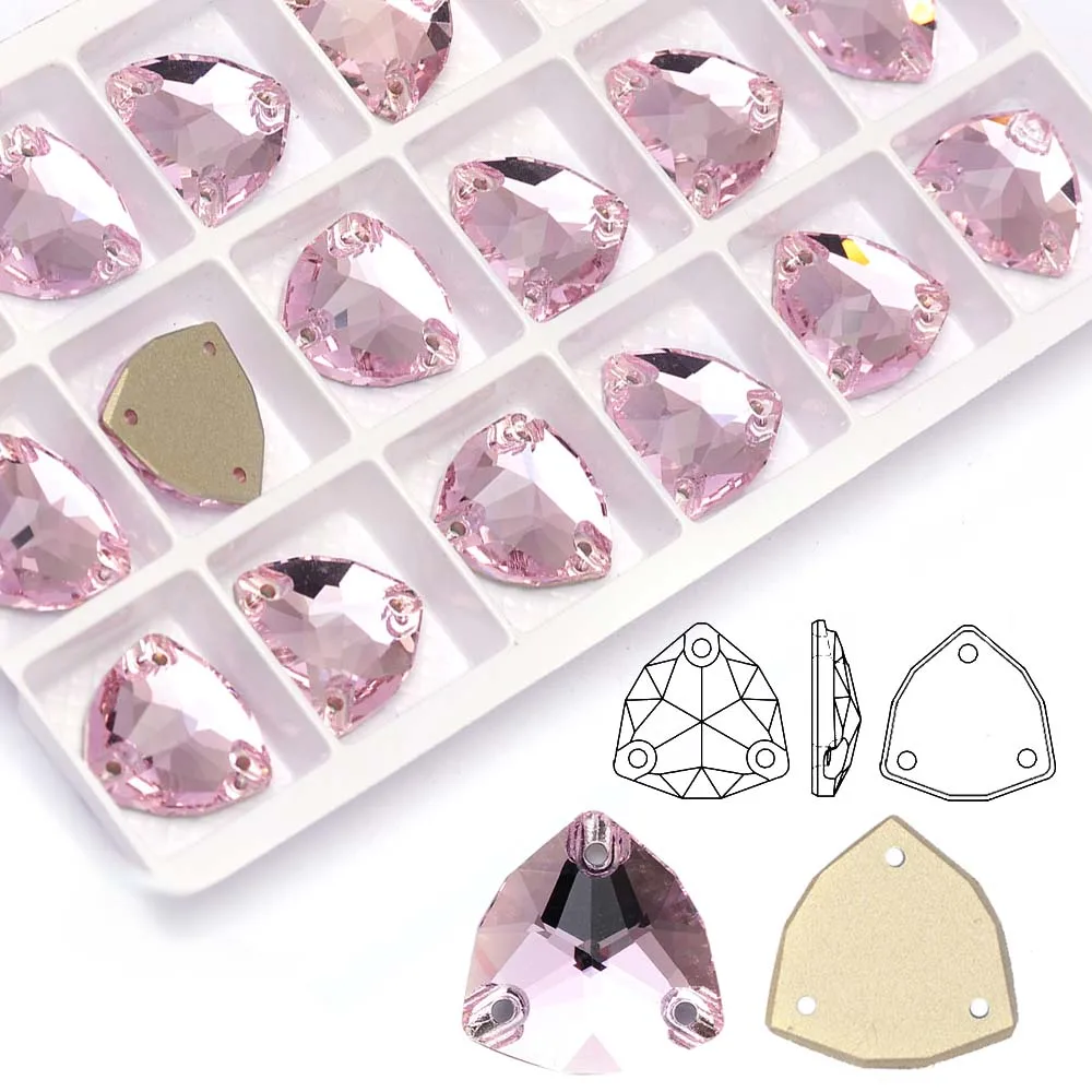 

Светлые розовые хрустальные стразы с плоской задней частью, швейные камни Trilliant K9, стеклянные стразы для сумок и одежды своими руками, пришивные камни
