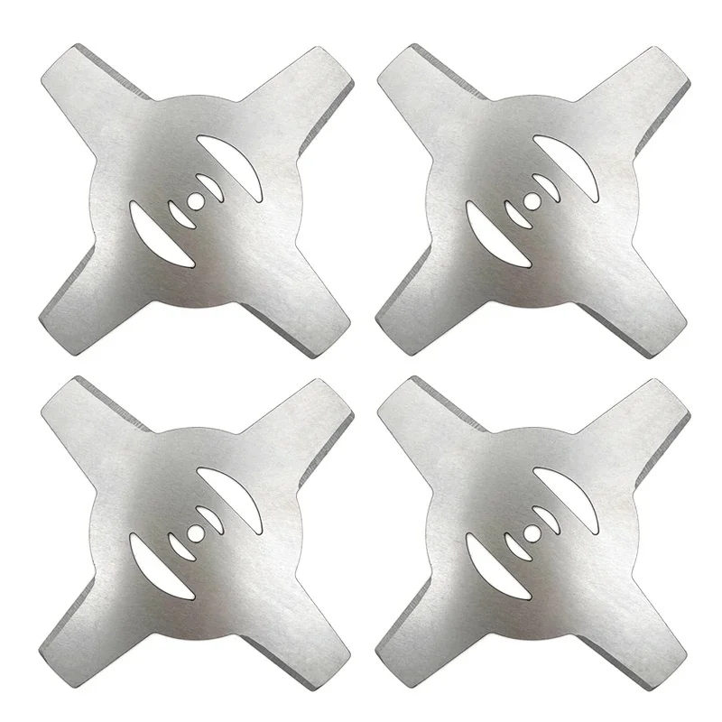 4pcs 4inch Grass Trimmer Metallic Blade 4Teeth Garden Power Tool Accessories For Electrical Lawnmower Brush Cutter