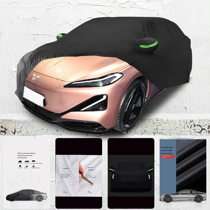 

For Honqi E009 Anti-UV Sun Shade Rain Snow Resistant Black Cover Dustproof Car umbrella Full Car Cover Outdoor Protection