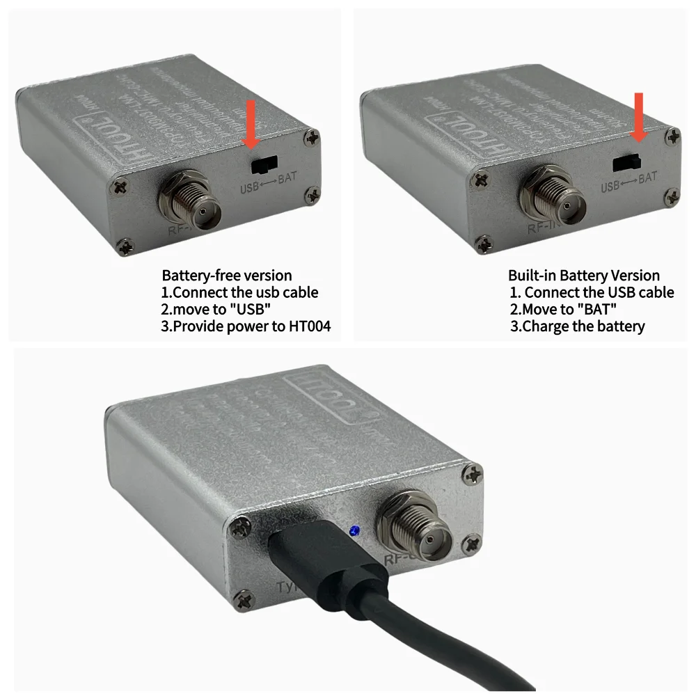 Imagem -04 - Amplificador Lna de Baixo Ruído para Ondas Curtas Rádio fm Módulo Pré-amplificador de Potência rf Ht00420db Ht004 01 Mhz6ghz Lna