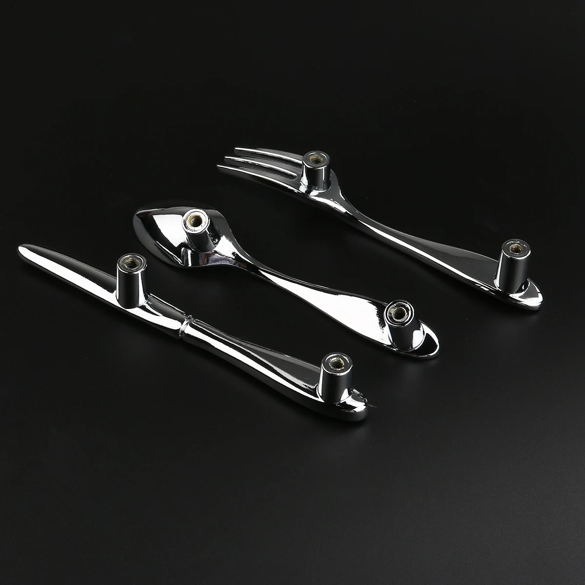 

3Pcs Innovative Tableware Shaped Knob Pull Handles for Kitchen Closet Cupboard Dresser Easy Install Durable Hard Zinc Alloy