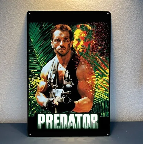 Predator Arnold Schwarzenegger Film Metallposter Blechschild - Plakette