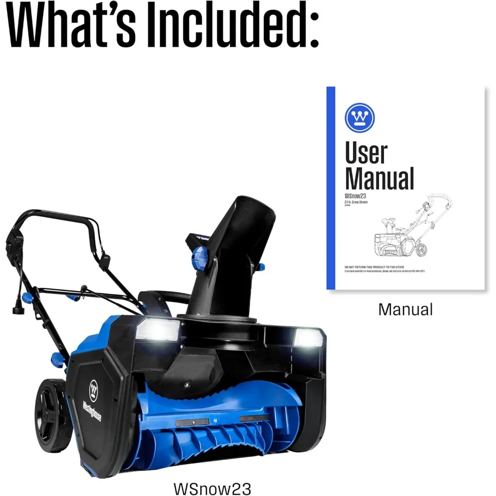 18 منفاخ ثلج سلكي، مصابيح LED مزدوجة، منفاخ ثلج كهربائي مع مسافة رمي 25 قدمًا، محراث 650 رطل/دقيقة، شلال قابل للتعديل