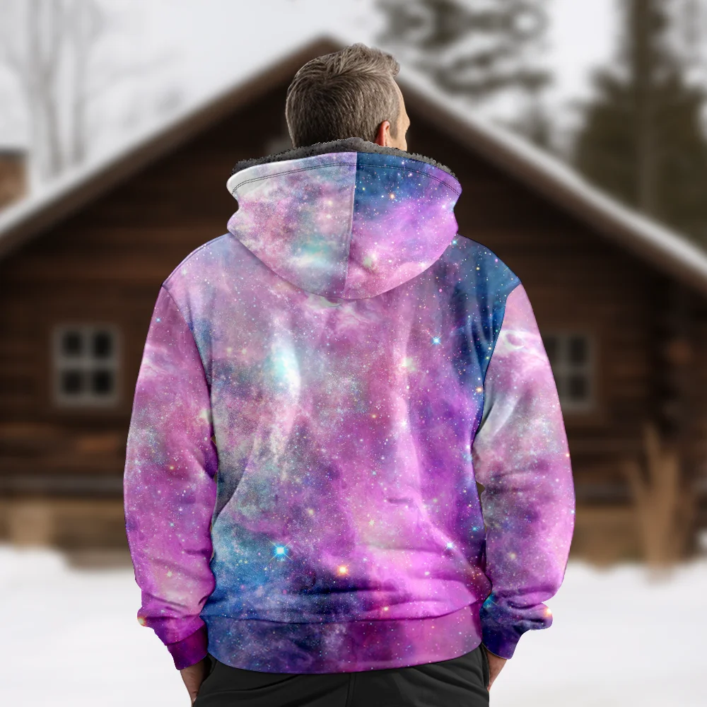 Men's Winter Jackets Coats,Starry sky Pattern Cotton Clothes Overcoat Classic Beach Home