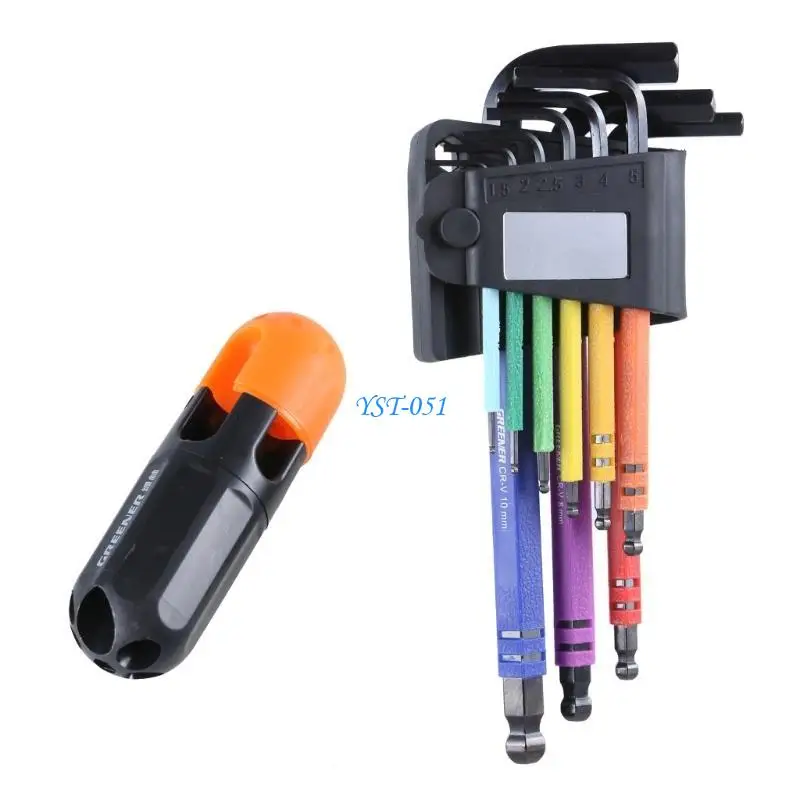 

E15A 9Pcs Key Set Wrenches Set Long Arm Key Wrench Set L-Hex Key Set Key Wrench for Home