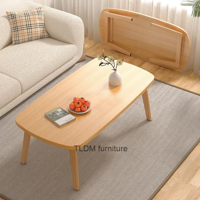 Japanese Tea Side Table Small Family Living Room Sofa Corner Table Wooden Coffee Table Folding Beside Reading Rectangle Table