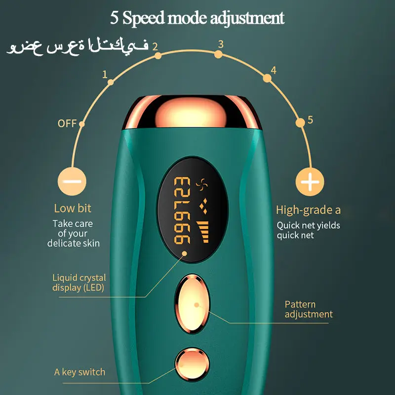 جهاز إزالة الشعر 990,000 ومضة IPL للنساء، آلة إزالة الشعر بالليزر غير المؤلمة لإزالة الشعر الدائم على الجسم والبيكيني والوجه