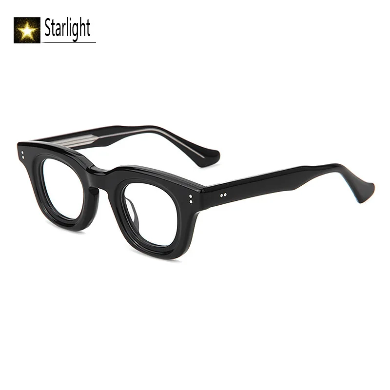 Thick Acetate Round Fashion Glasses Frames Man Optical Eyewear Men Myopia Reading Eyeglasses Frame Prescription Women for 143mm