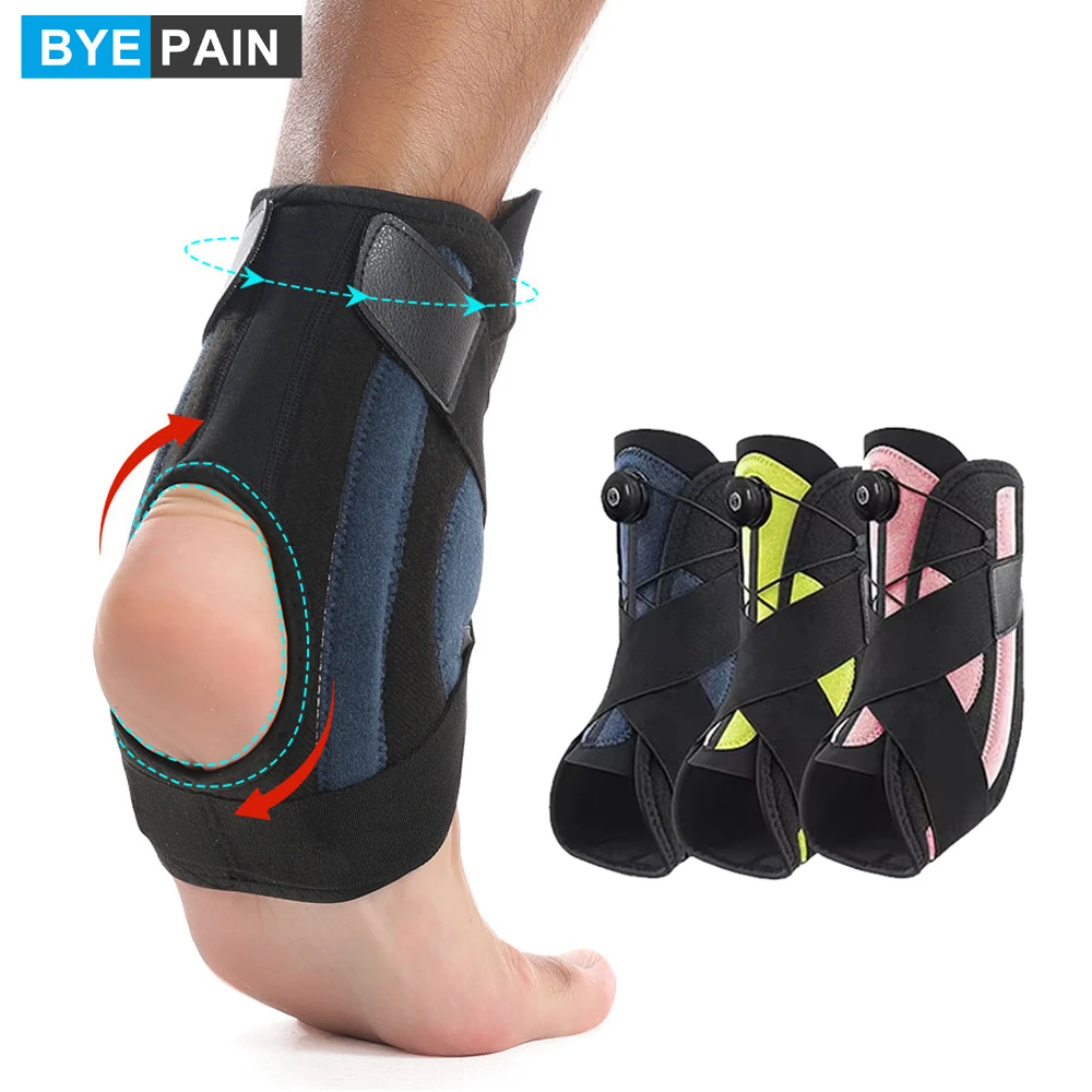 1/2PCS Upgrade Ankle Support Brace for Men Women Adjustable Knob Ankle Brace for Plantar Fasciitis and Tendonitis Semi-rigid