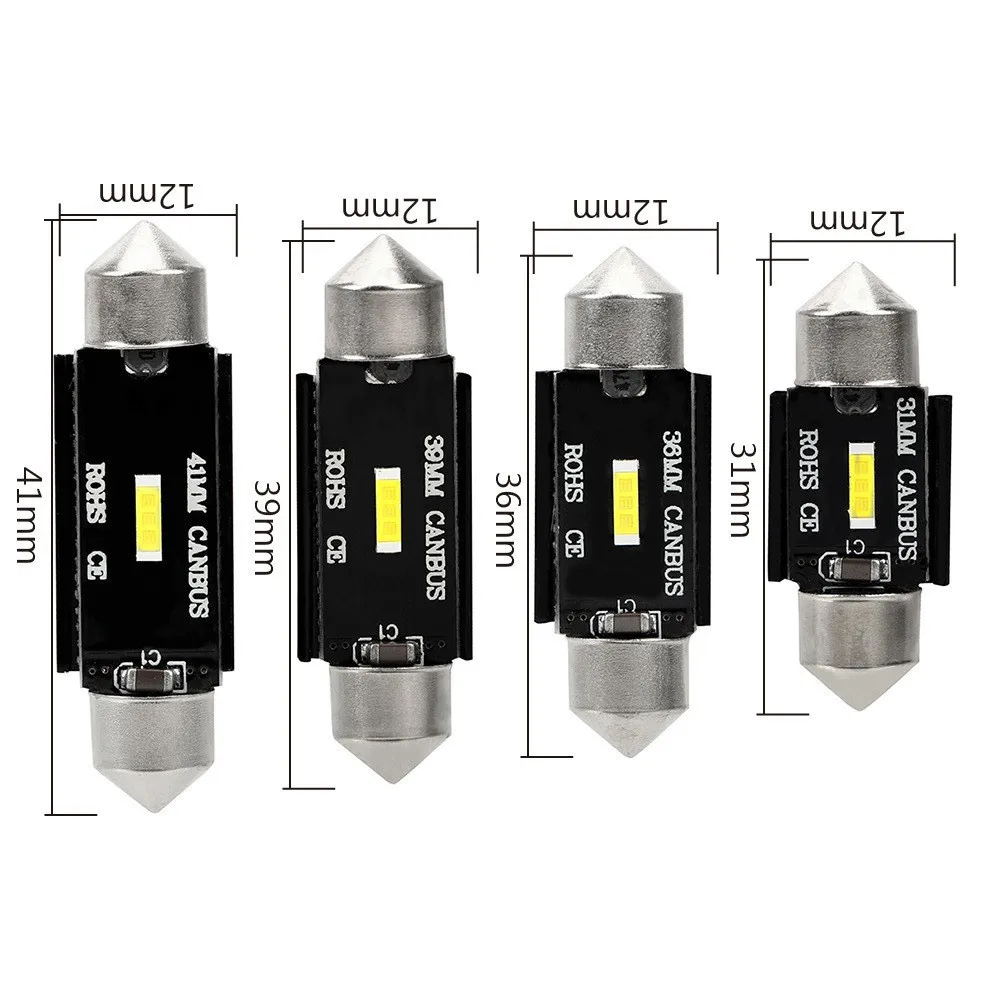 10 قطعة CANBUS فك 1860 المزدوج الذروة مصباح 31 مللي متر 36 مللي متر 39 مللي متر 41 مللي متر LED ضوء السقف القراءة مصباح C5W C10W الترا برايت 12 فولت #2