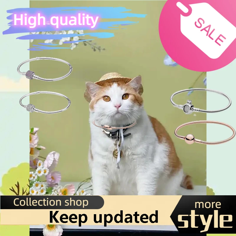 

Cat 2025 hot-selling jewelry rose gold plated round bead buckle snake bone chain elegant sweet girl party accessories