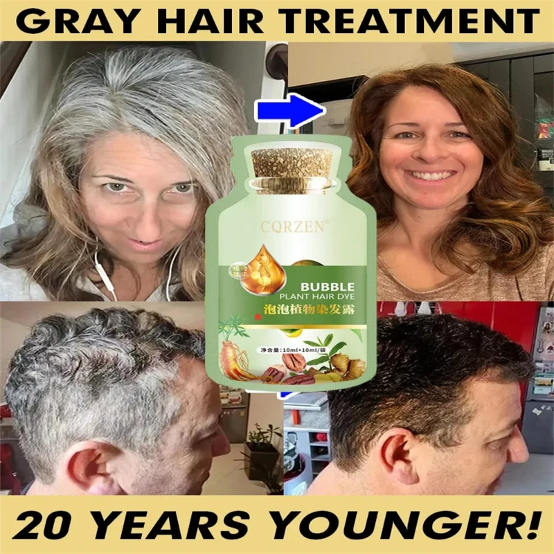 Pure Natural Herbal Hair Dye Shampoo Change Hair Color Cover Gray Hair  White Hair Treatment Bubble Plant Hair Dye Hair Care - AliExpress 66
