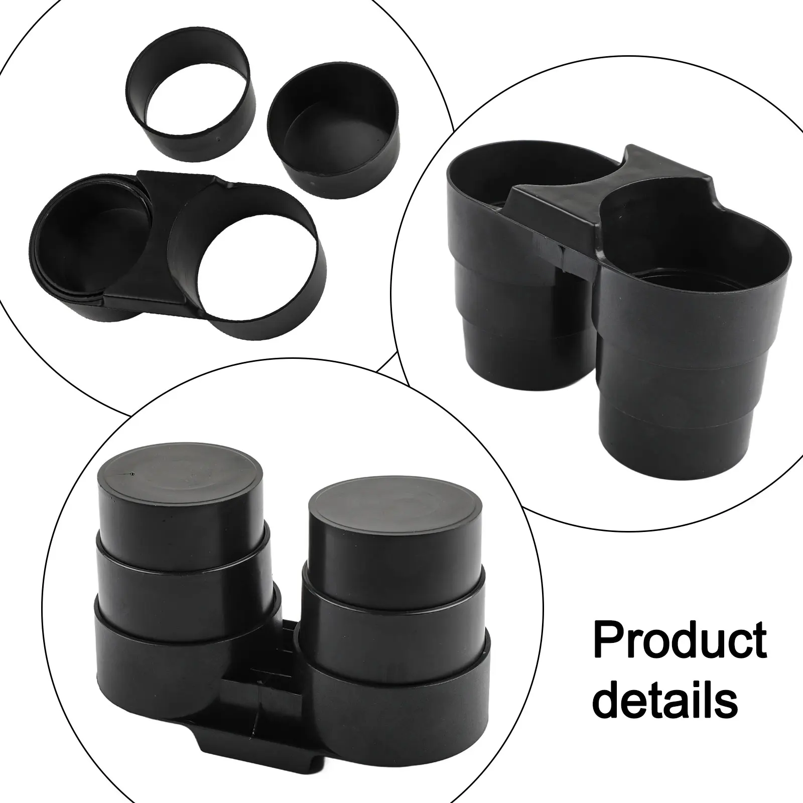 

Water Cup Holder Black Car Center Console Holder Non-Deformed Design Reliable Product ABS Material Direct Installation Fit