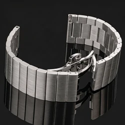 Solid Stainless Steel Watch Band 16mm 18mm 20mm 22mm Quick Release Silver Black Brushed Metal Bracelet Strap
