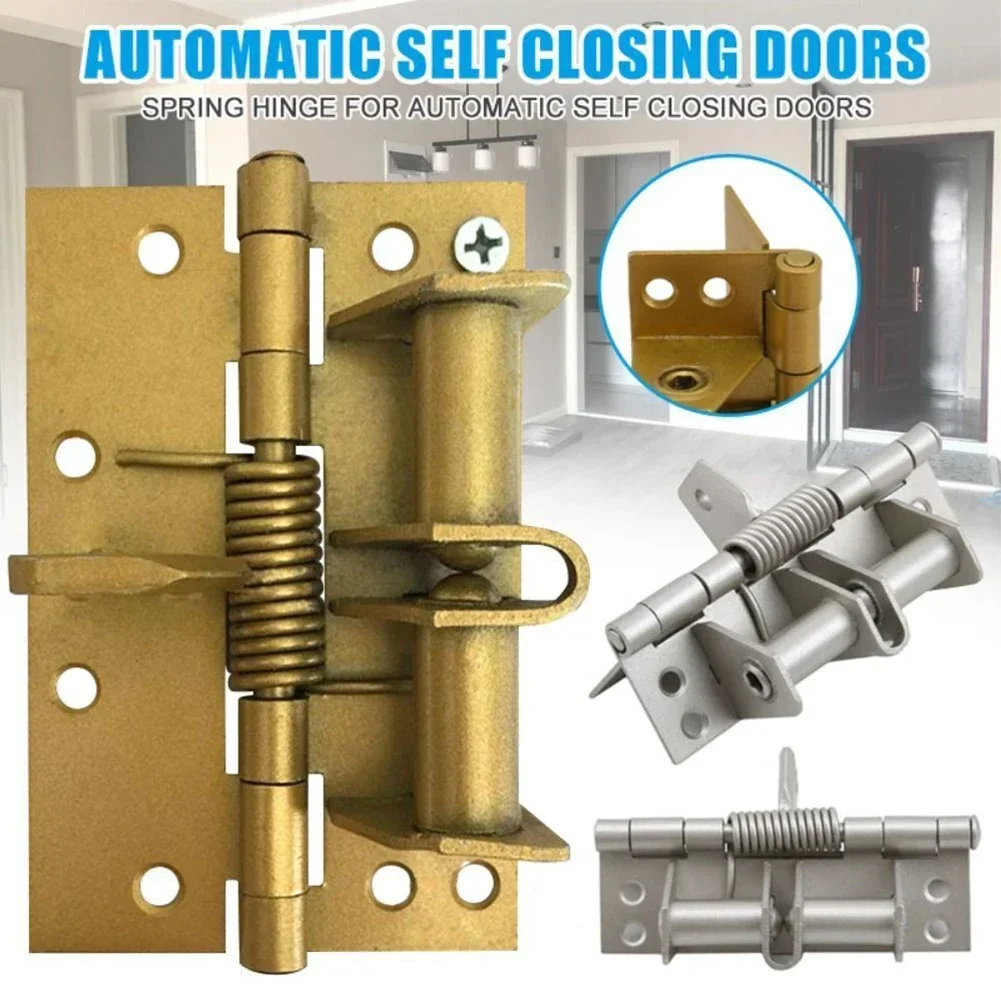 Multifunctional Door Closer Automatic Closing Hinge Buffer 4-inch Invisible Door Spring Hinge 90 Degree Right Angle Locator