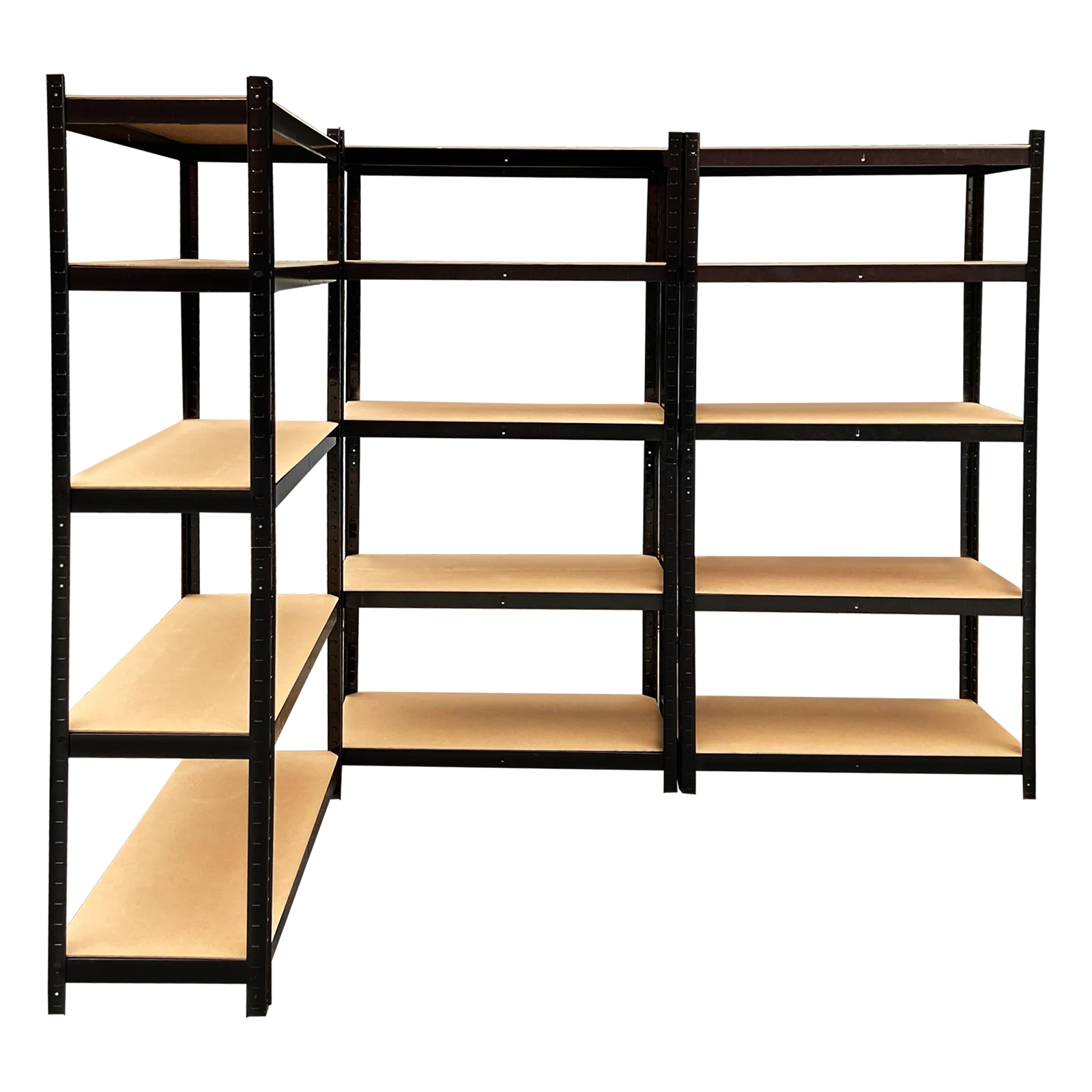 وحدة رفوف 150 سم/180 سم، أرفف تخزين الأرفف المعدنية 5 طبقات وحدة تخزين المرآب بدون مسامير للمرآب والحظائر