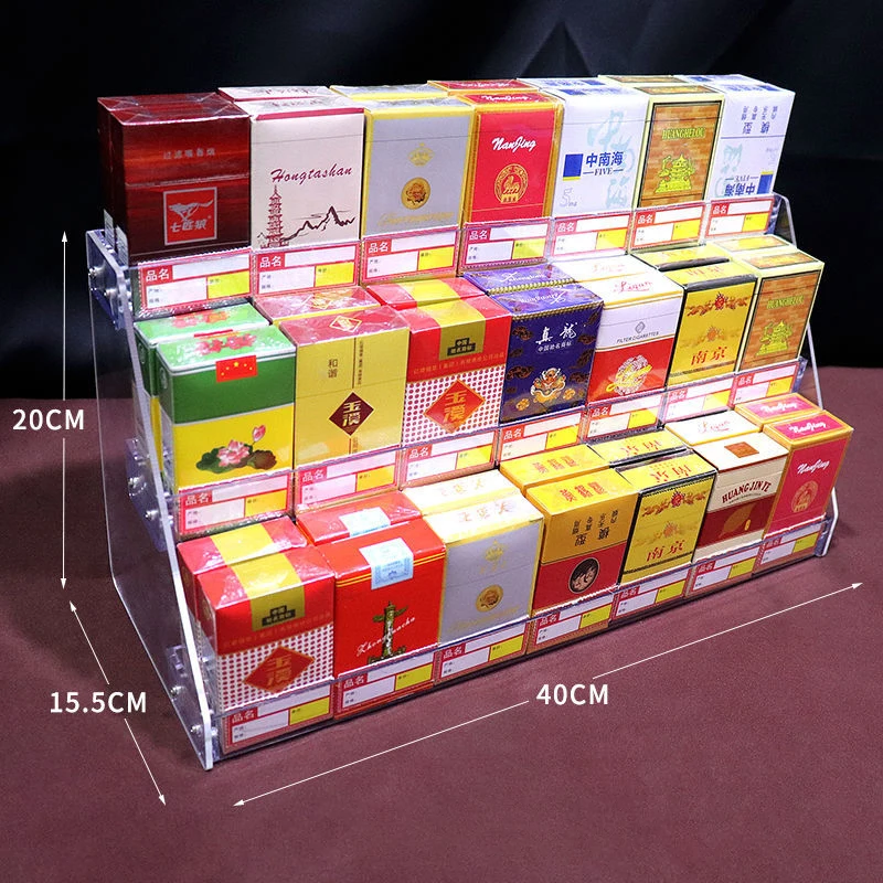 1-6 layer Acrylic Display Stand for Supermarket Front Cigarette Rack Acrylic Shelf Trapezoidal Convenience Store Display Holder