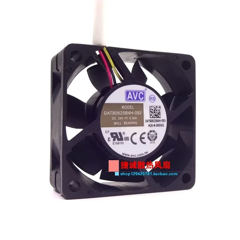 Original AVC DATB0625B4H-092 24V 0.30A 6025 6CM Chassis Inverter Cooling Fan for Electronic Devices